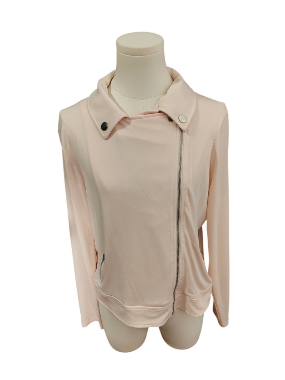Candies Cropped Pale Pink Utility Zippered Lightweight Jacket Size Large Womens
